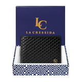 La Cressida Men's Black Woven-Effect Leather Wallet