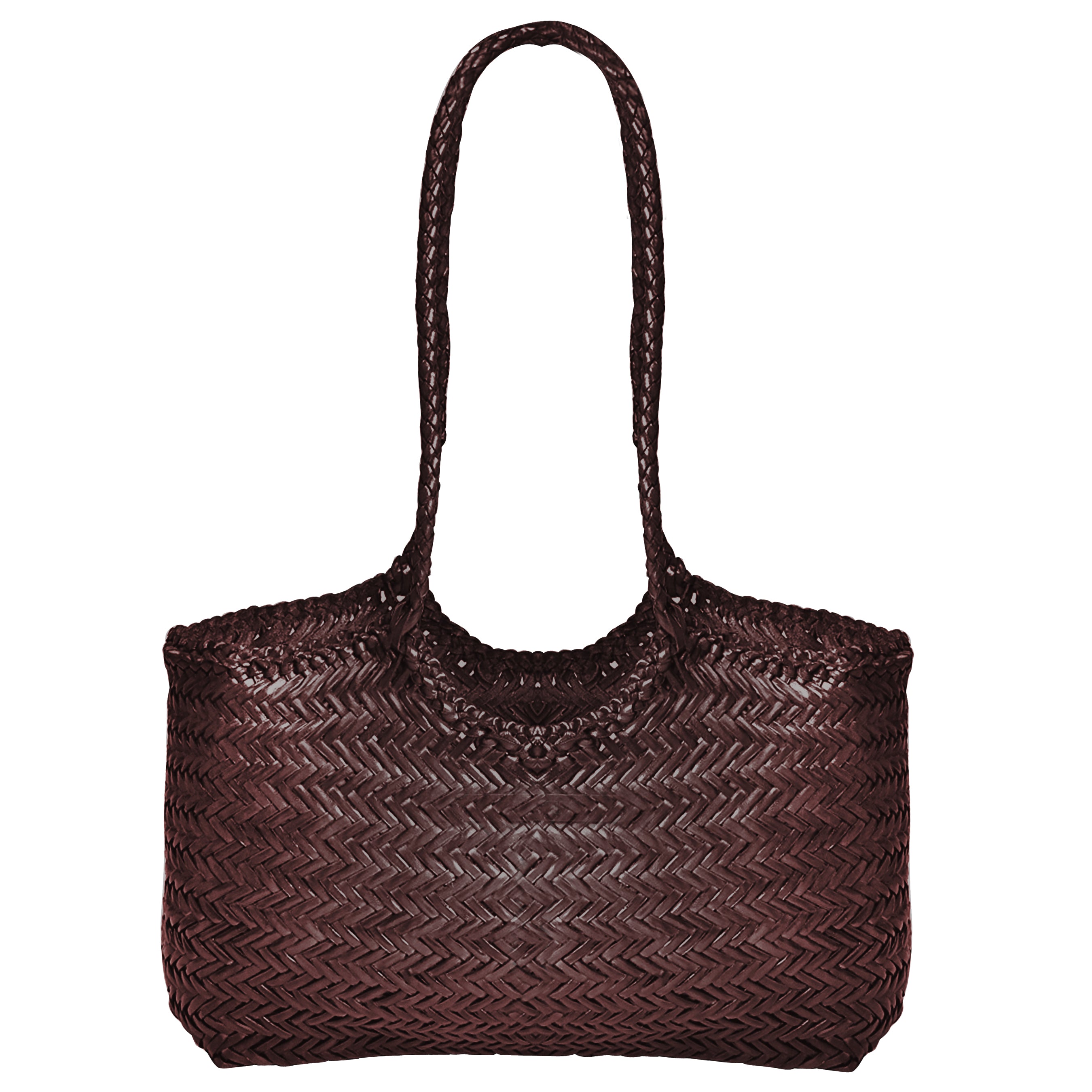 La Cressida Brown Woven Leather Tote Bag