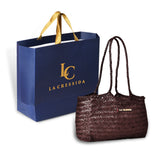 La Cressida Brown Woven Leather Tote Bag