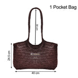 La Cressida Brown Woven Leather Tote Bag
