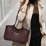La Cressida Brown Woven Leather Tote Bag