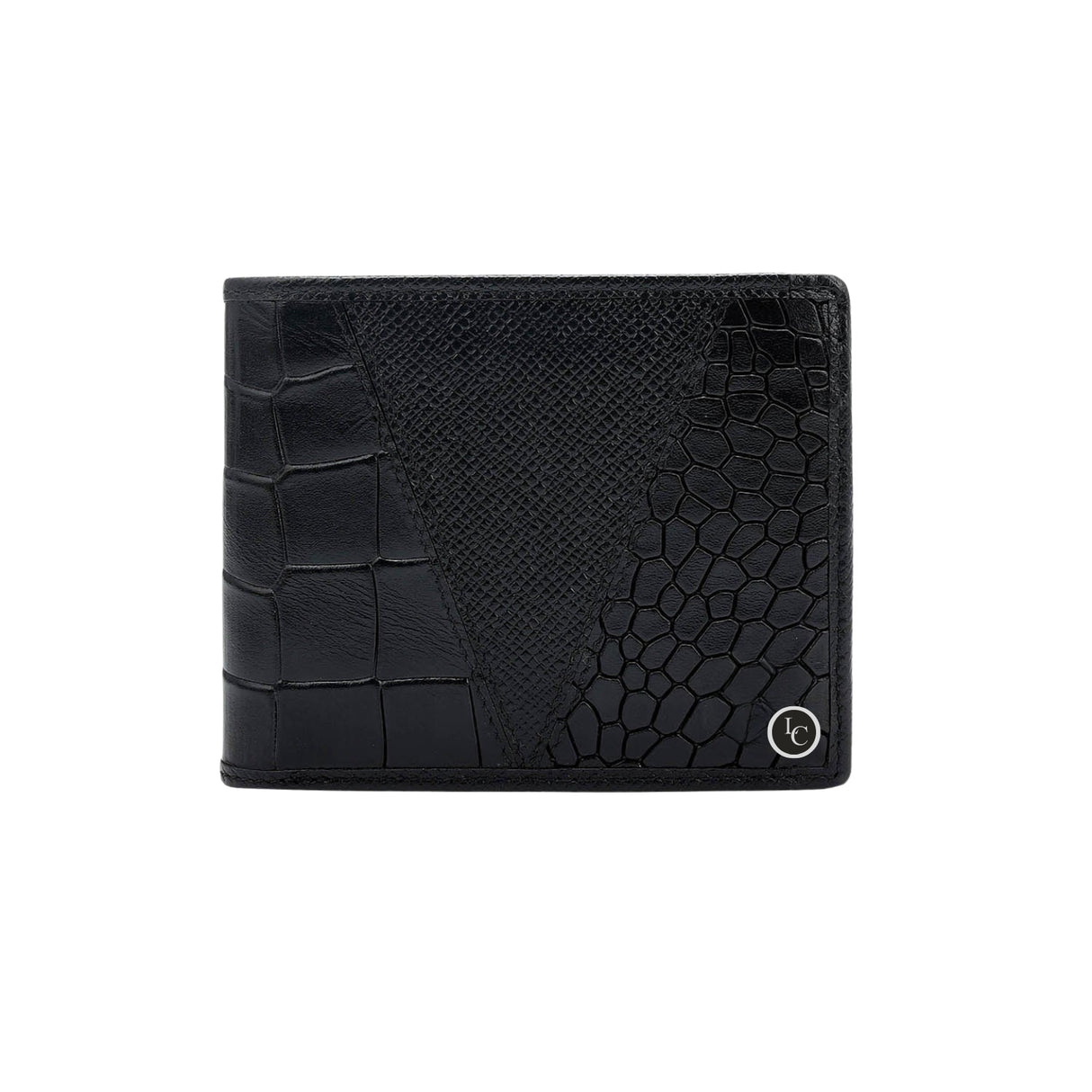 Black Bifold Leather Mens Wallet