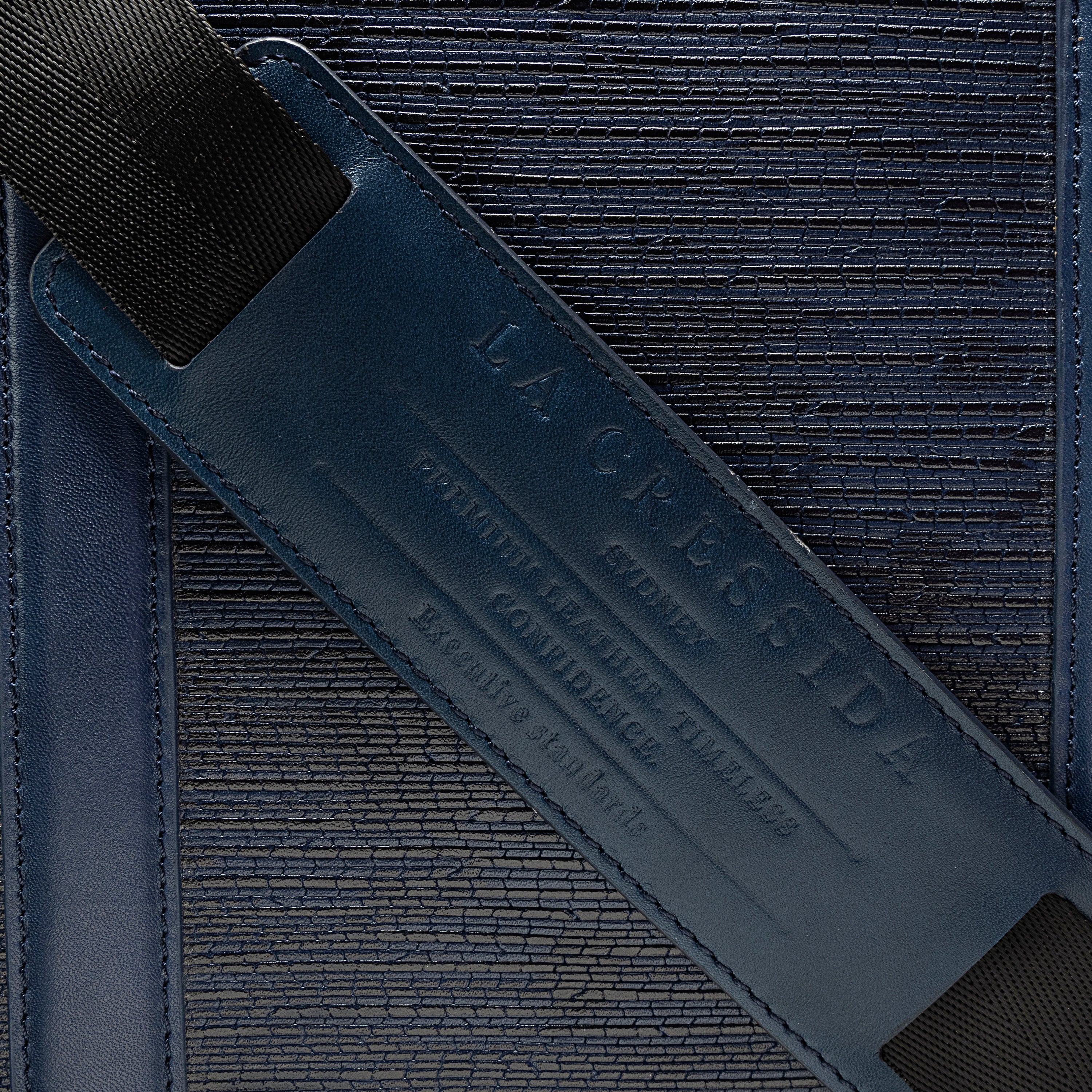 Blue Saffiano Men Laptop Bag | La Cressida
