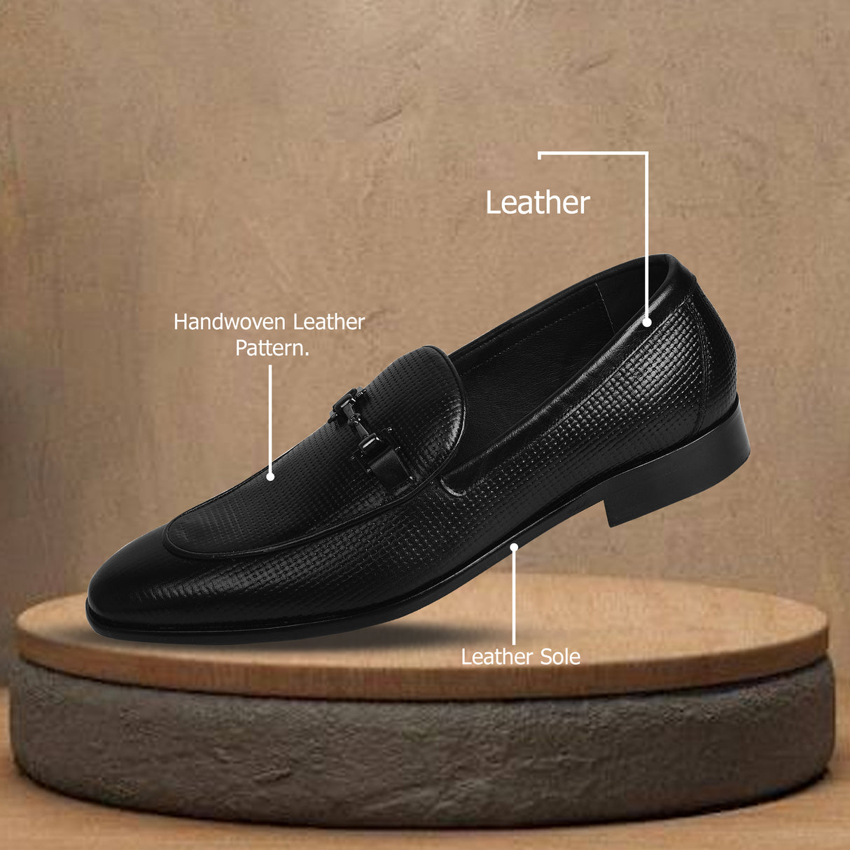 La Cressida Men's Black Leather Loafer