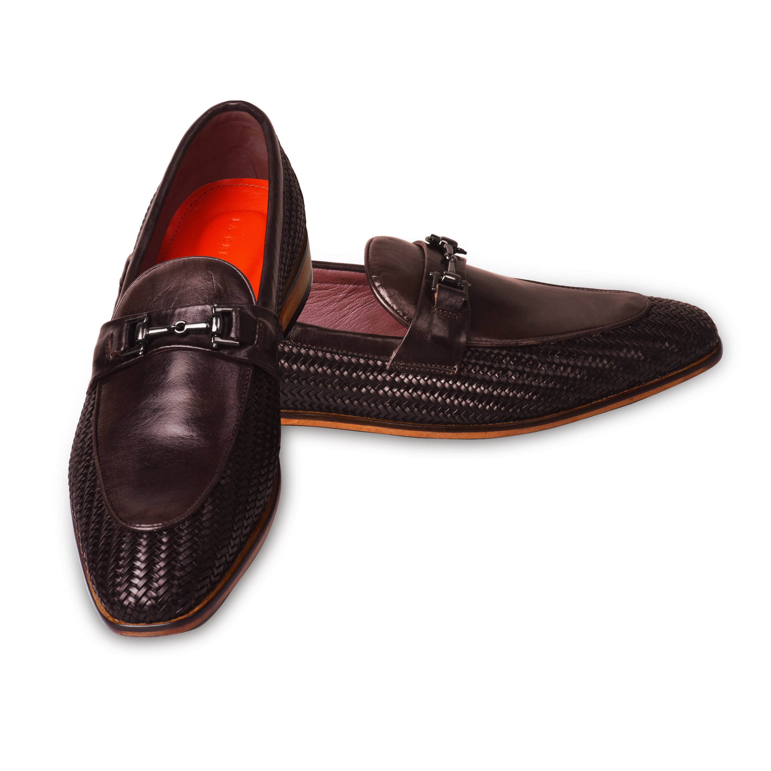 La Cressida Men's Brown Handwoven Leather Loafer