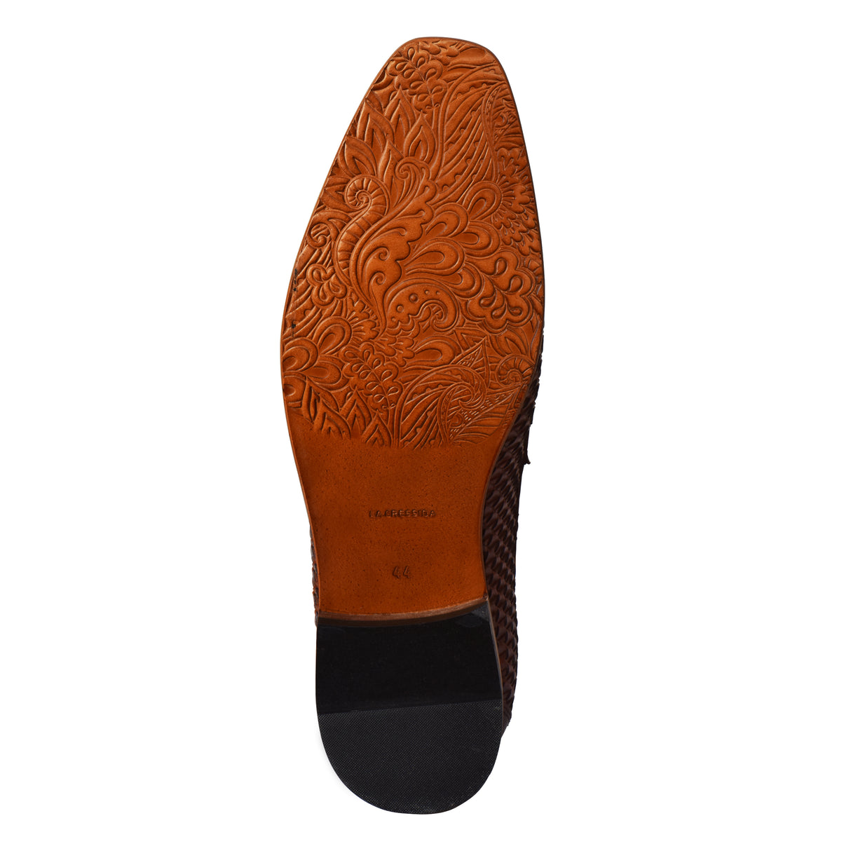 La Cressida Men's Brown Handwoven Diamond Cut Tassel Loafer