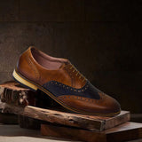 La Cressida Men's Two-Tone Leather Brogue Dress Shoe