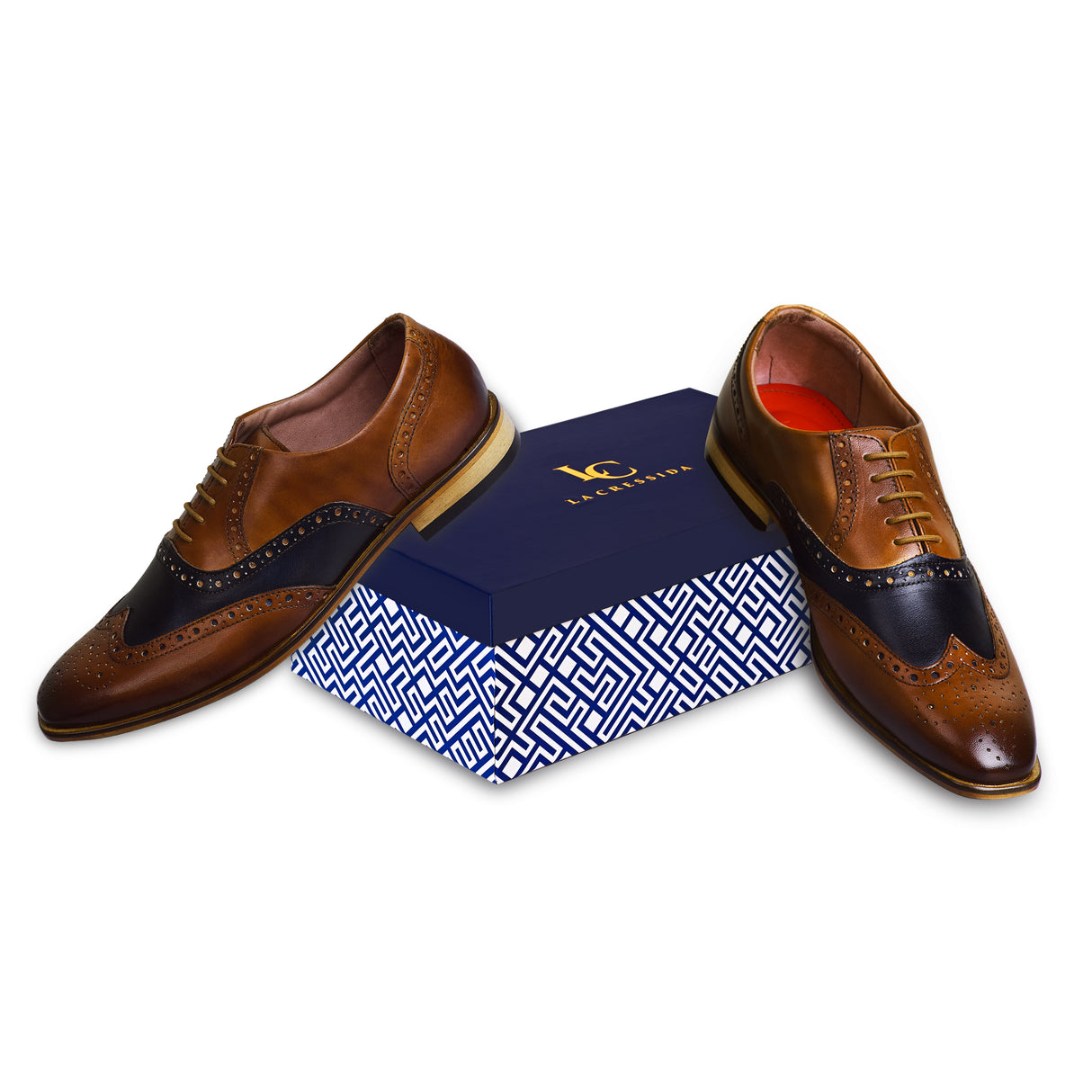 La Cressida Men's Two-Tone Leather Brogue Dress Shoe