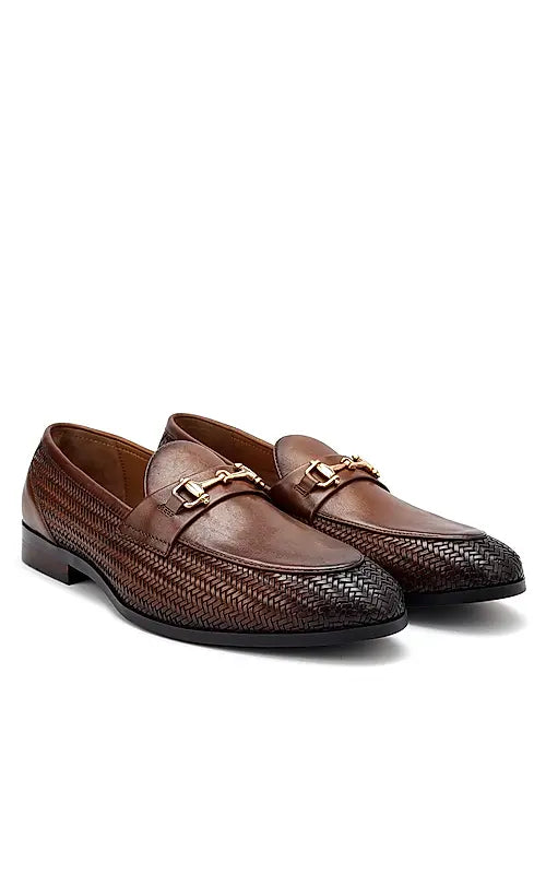 Tan Mat Textured Loafers