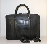 La Cressida Black Croco Men Laptop Bag