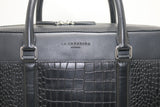 La Cressida Black Croco Men Laptop Bag
