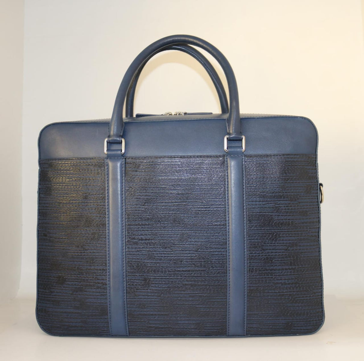 La Cressida Blue Saffiano Men Laptop Bag
