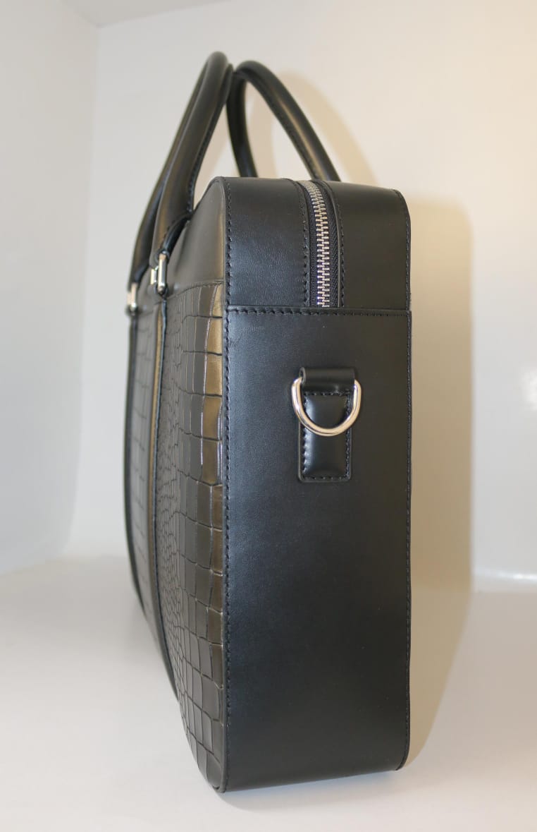 La Cressida Blue Saffiano Men Laptop Bag