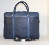 La Cressida Blue Saffiano Men Laptop Bag
