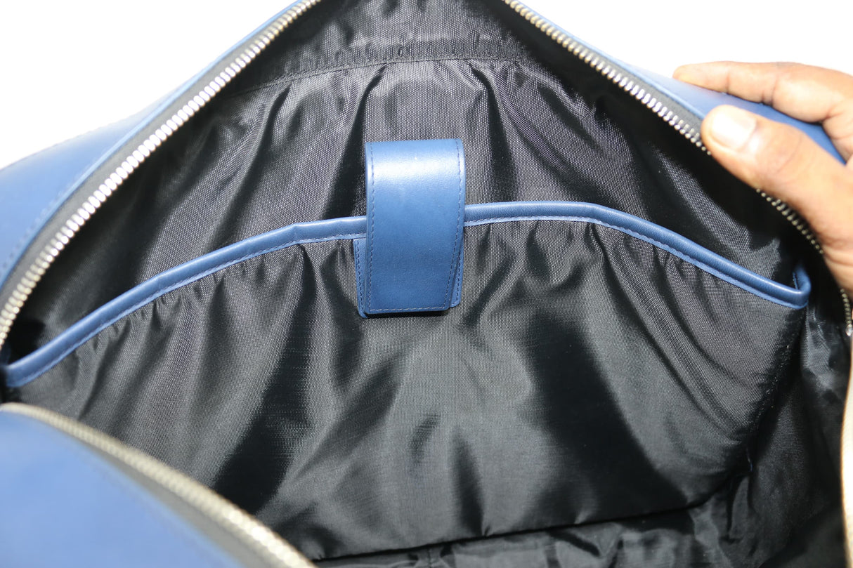 La Cressida Blue Saffiano Men Laptop Bag