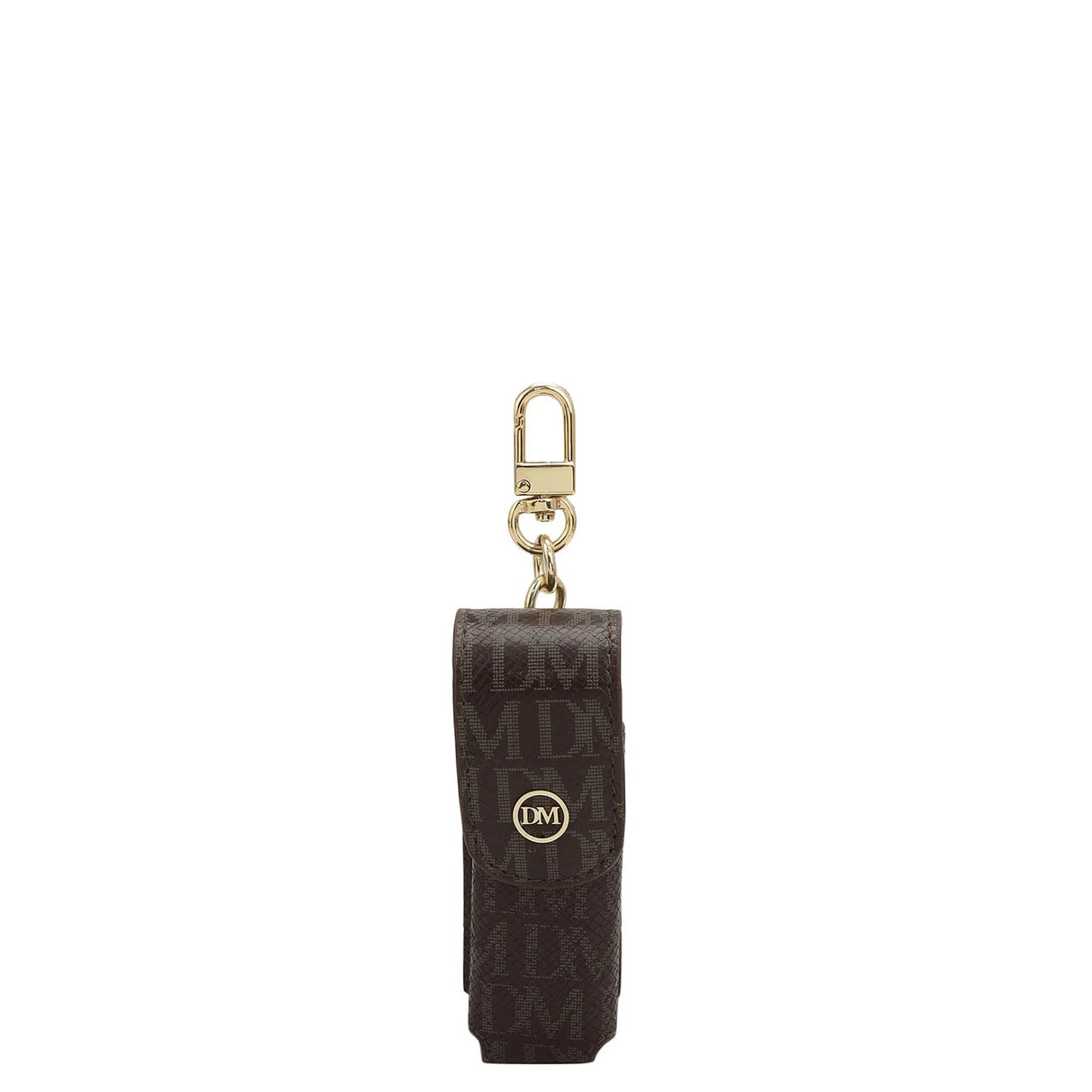 Monogram Leather Lipstick Case - Chocolate