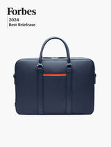 Manhattan Navy Blue Leather Briefcase